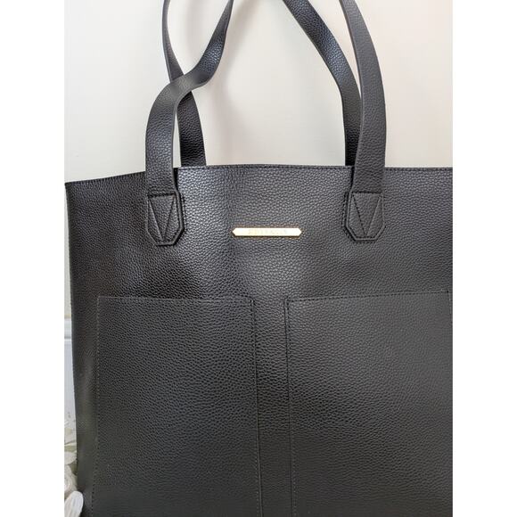 Steve Madden Large Shoulder Tote Bag Black Floral Carryall Weekender Travel NEW - Picture 5 of 12